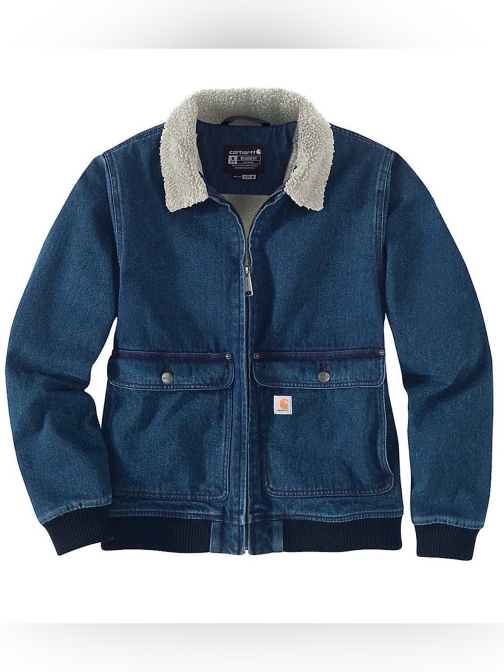 Carhartt Women's Rugged Flex Relaxed Fit Sherpa-Lined Denim Jacket - XL